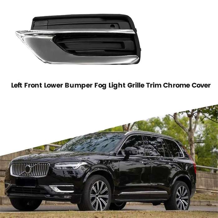 Left Front Lower Bumper Fog Light Grille Trim Chrome Cover 31663514 for XC90 19-22 31663512 31663518
