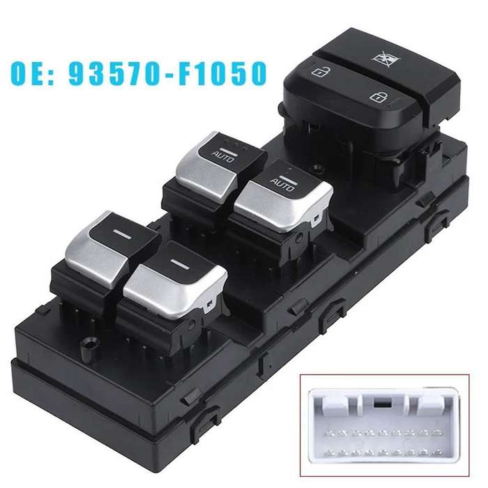 Left Front Power Window Main Switch Assembly 93570-f1050 for 2015-2018 Dual Auto Window Glass Lift B