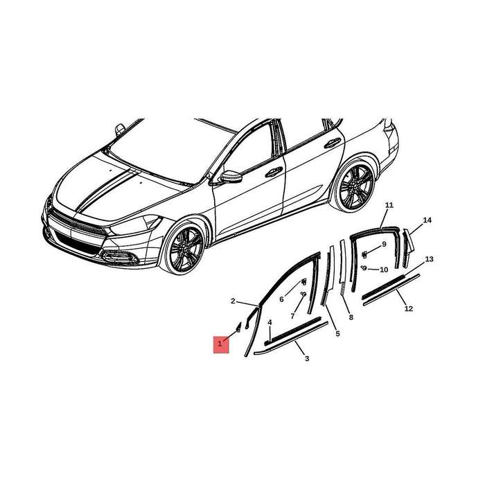 Left Front Side Door Corner Molding Trim Plate 68083131AD for 2012-2016 A Pillar Window Triangle Cov