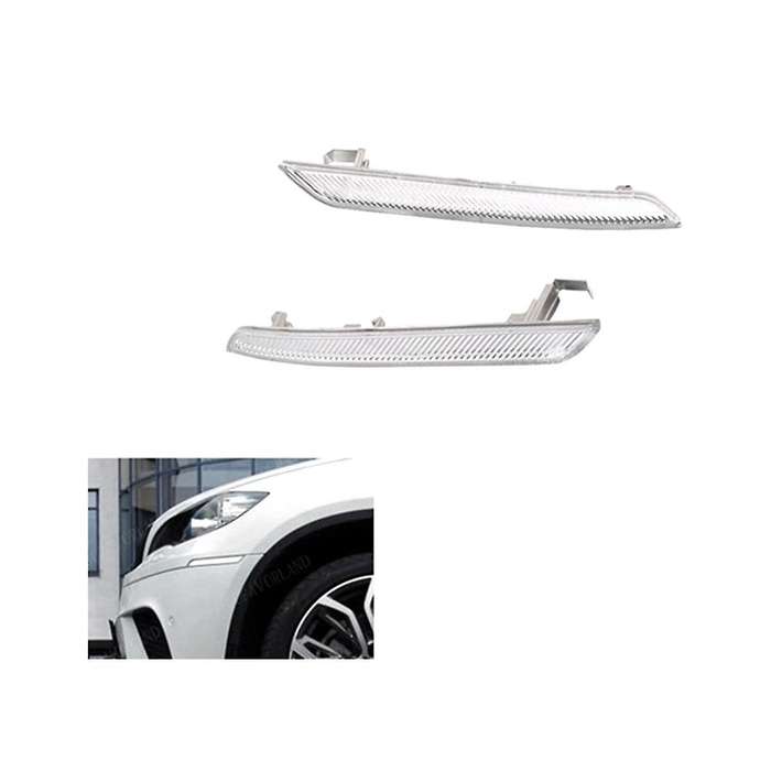 Left Right 1 Pair Clear White Side Marker Reflector 63147187087 63147187088 for X5 X6 E70 E71 2008-
