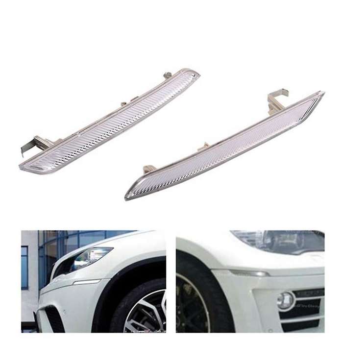Left Right Pair Clear White Side Marker Reflector 63147187087 63147187088 for - X6 E71 E72 2008- 201