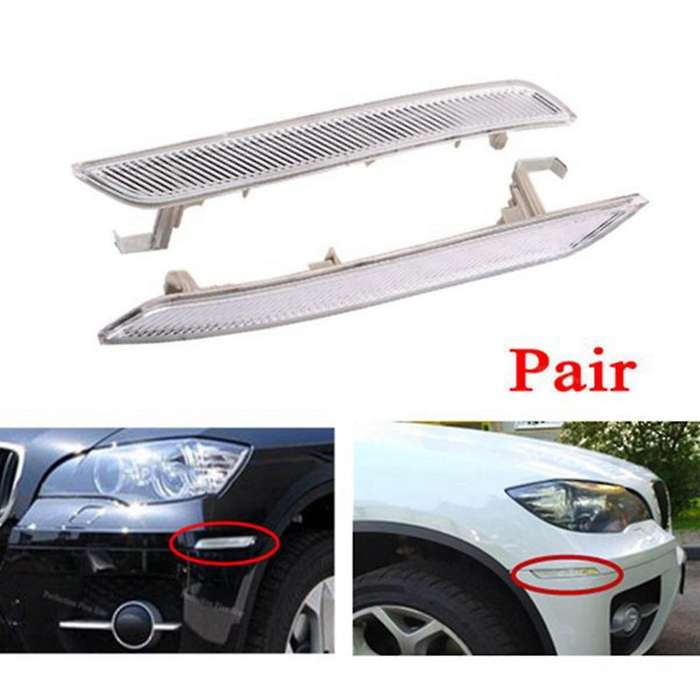 Left Right Pair Clear White Side Marker Reflector 63147187087 63147187088 for - X6 E71 E72 2008- 201