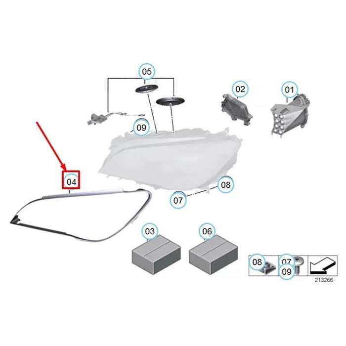 Left Sealing Strip Head Light Seals Headlight Gasket for 7 Series F01 F02 2007-2015 Head Light Seal