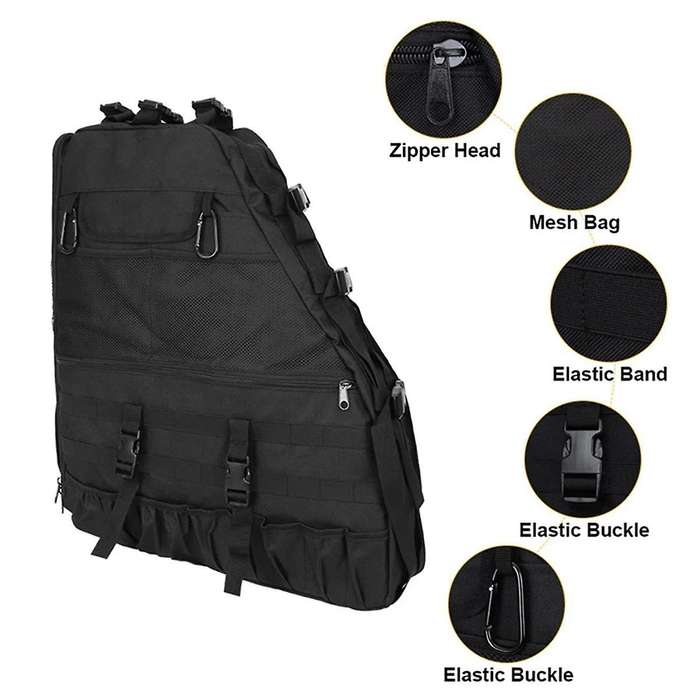 Left Roll Bar Storage Bag Cage Multi-pockets Organizers Cargo Bag Tool Bags for Wrangler Jk 4-door