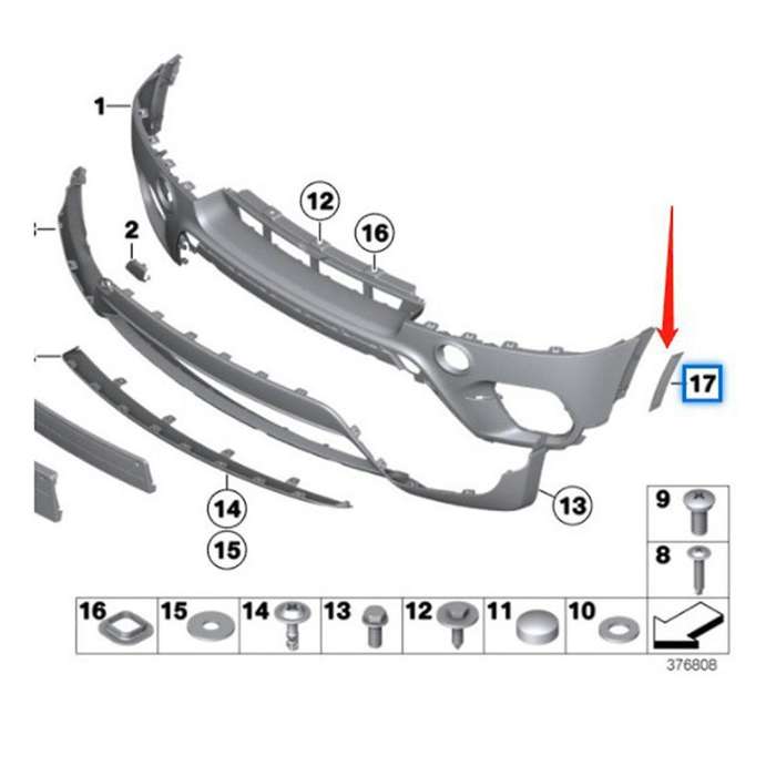 Left Side Front Bumper Reflector Trim Marker Lamp 63147274434 for X5 E70 2011-2013 with Side View Ca