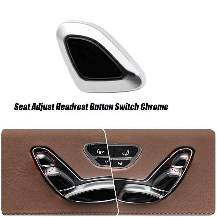 Left Side Switch Assy Seat Headrest Adjuster Button A2229058100 for W222 W217 S-Class 2014-2022 Chro