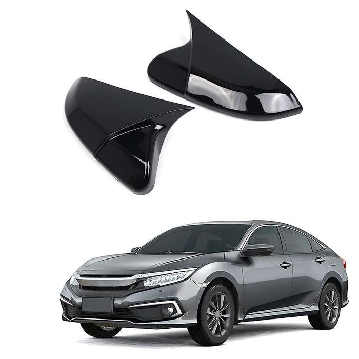 Left+Right Exterior Rear View Mirror Cover for 10Th 2016-2021 OX Horn Rear View Side Door Wing Mirro