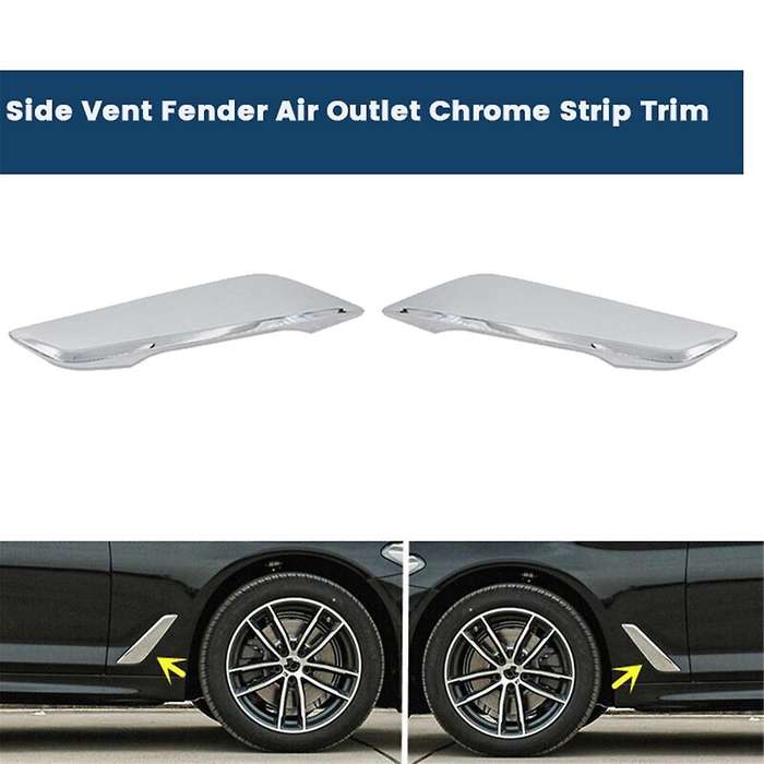 Left+Right Side Vent Air Outlet Chrome Strip Trim for 5 Series G30 G31 G38 2018-2022 51137349593 51