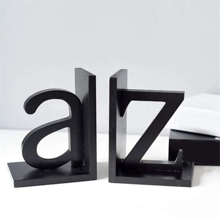 Letter Wood Bookend Book Stand Home Decoration