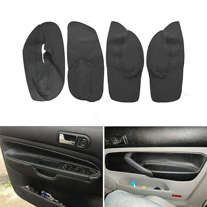 LHD Door Panel Cover for - Golf 4 MK4 1998 - 2005 Car Door Armrest Panel Cover Sticker Trim Black w