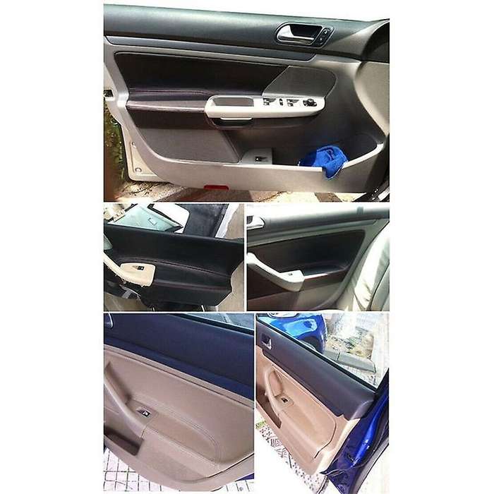Lhd Door Panel Cover for - Golf 5 Mk5 2006-2011 Car Door Armrest Panel Cover Sticker Black with Red