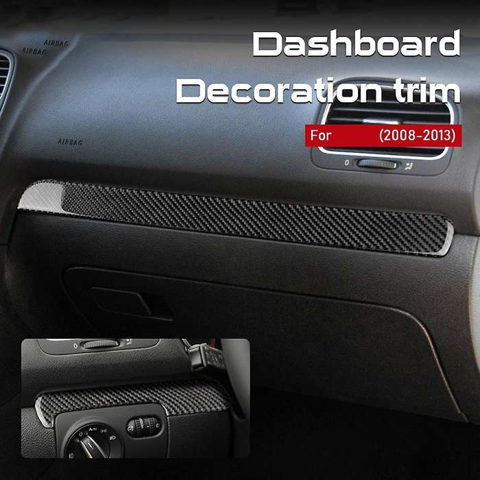 Lhd for Golf 6 Mk6 2008-2013 Accessories Carbon Fiber Sticker Center Console Strip Interior Trim