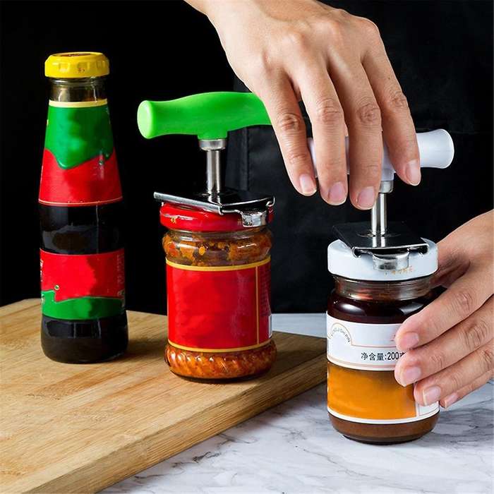 Lid Opener Manual Adjustable Jar Openers and Can Opener Made of Stainless Steel Arthritis Jar
