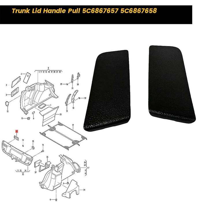 Liftgate Inside Handle Pull 5C6867657 5C6867658 for Q50 Q60 G37 G25 Trunk Lid Pull