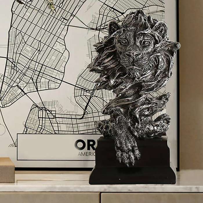 Lion Statue Office Decor Crafts Mighty Lion Animal Sculpture Resine Collectible for House Decoration