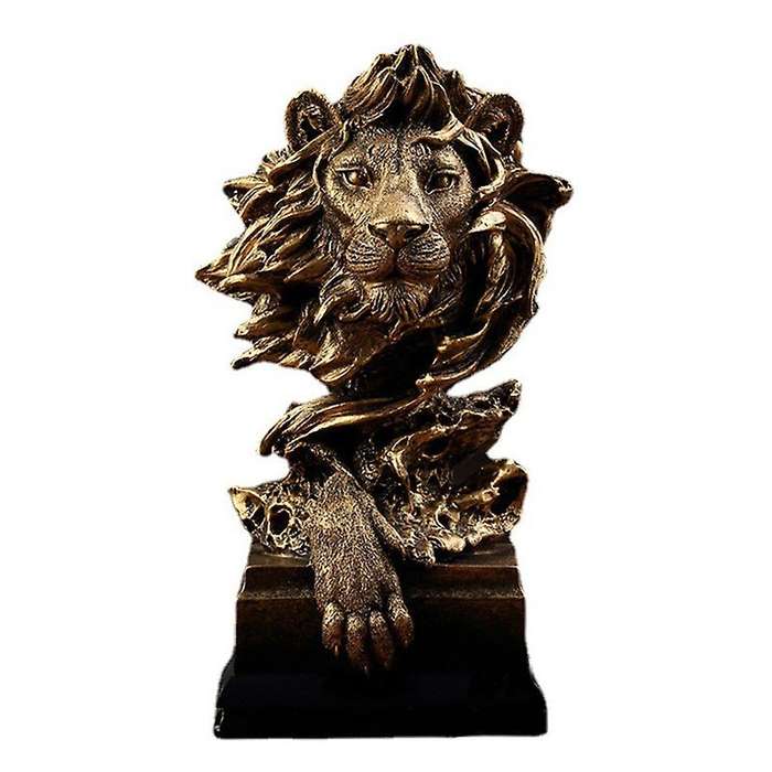 Lion Statue Office Decor Crafts Mighty Lion Animal Sculpture Resine Collectible for House Decoration