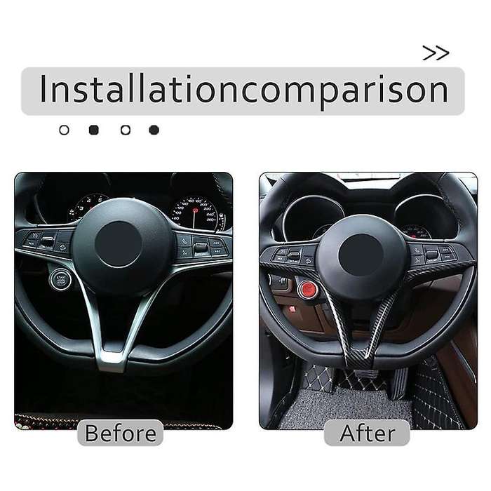Look Steering Wheel V-Shaped Frame Trim for Stelvio 2017-2019 Car Carbon fiber pattern
