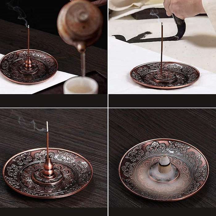 Lotus Incense Holder are Designed Incense Tube Buddhist Altar Plate Healing Incense for Multifunctio