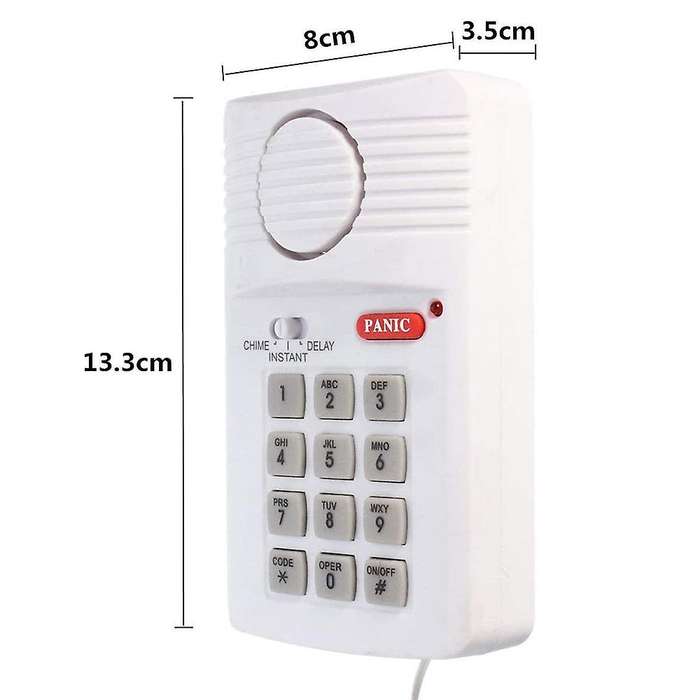 Loud Wireless Door Alarm Security Pin Panic Keypad Office Garage Shed
