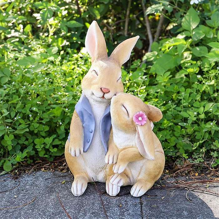 Lovely Garden Rabbit Ornaments Living Room Rabbit Decorative Statues Wholesale Resin Crafts Garden D