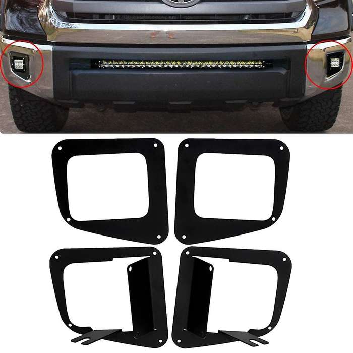 Lower Bumper 3 inch Cube Dually Fog Light Mount Bracket Kit for - 2014-2018