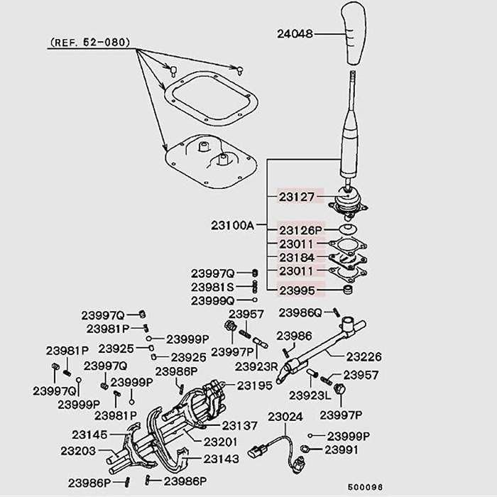 M/t Gearshift Level Assy for Montero Ii 2nd V31 V32 V33 V43 Mr110456 Mr567088 Transmission Case