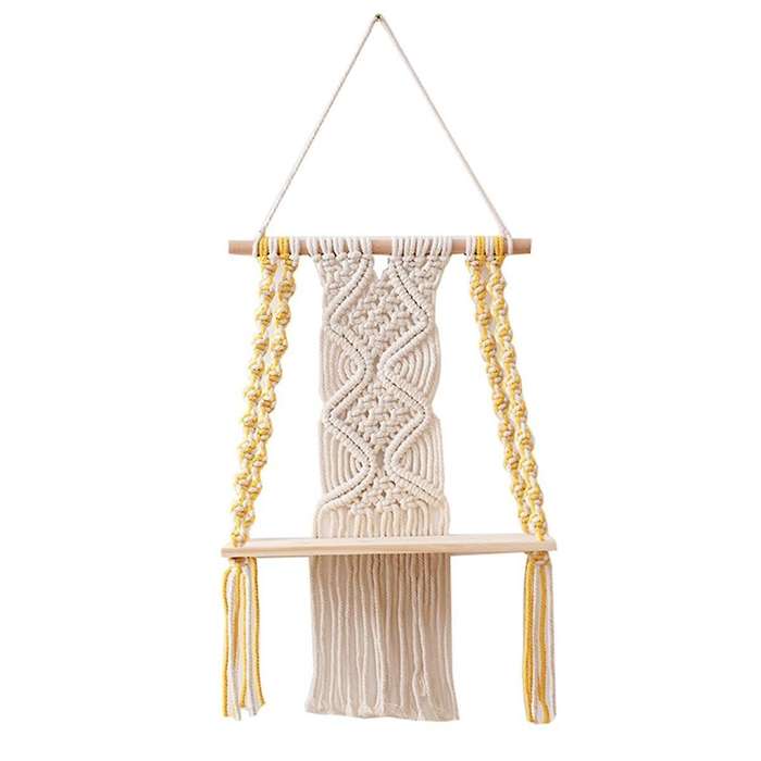 Macrame Wall Hanging Shelf Boho for Bedroom - Woven Rope Macrame Wall Art As Boho Bathroom Shelf De