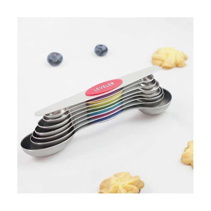 Magnetic Measuring Cups Spoons Dual-sided Kitchen Spoon Stainless Steel Set Measuring Spoon, Multic