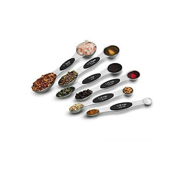 Magnetic Measuring Cups Spoons Dual-sided Kitchen Spoon Stainless Steel Set Measuring Spoon, Multic