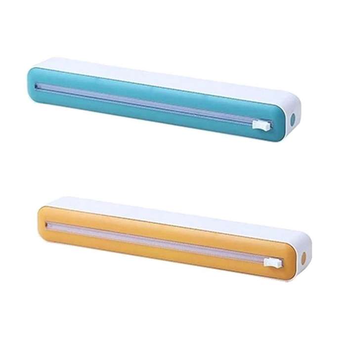 Magnetic Refillable Plastic Wrap Dispenser with Cutter, Tin Aluminum Foil Dispenser Cutter, Film Wra