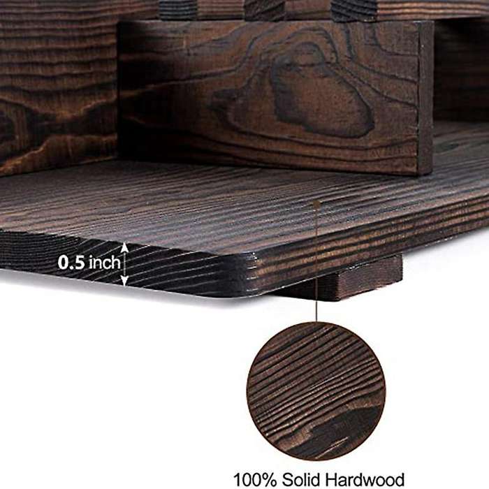 Mail Holder Wooden Mail Sorter Organizer with 4 Double Key Hooks and A Floating Shelf Rustic Home