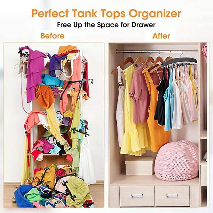 Tank Top Hanger, 24 Large Capacity,camisole Organizer for Tank Tops-a