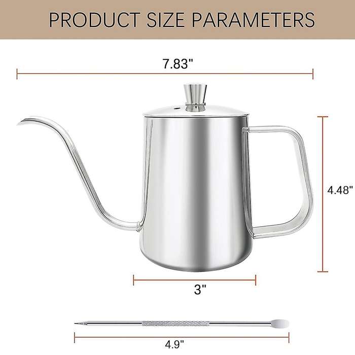 12oz/350ml Stainless Steel Gooseneck Coffee Pot,hand Drip Coffee Pot