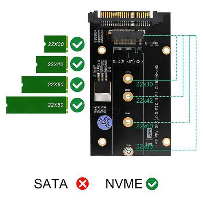 Ssd Adapter Card Set M.2 Key M Ssd for Nvme Ssd 2230/2242/2260/2280
