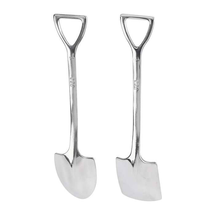 12pcs Creative 304 Stainless Steel Spade Spoon Cake Dessert Spoon