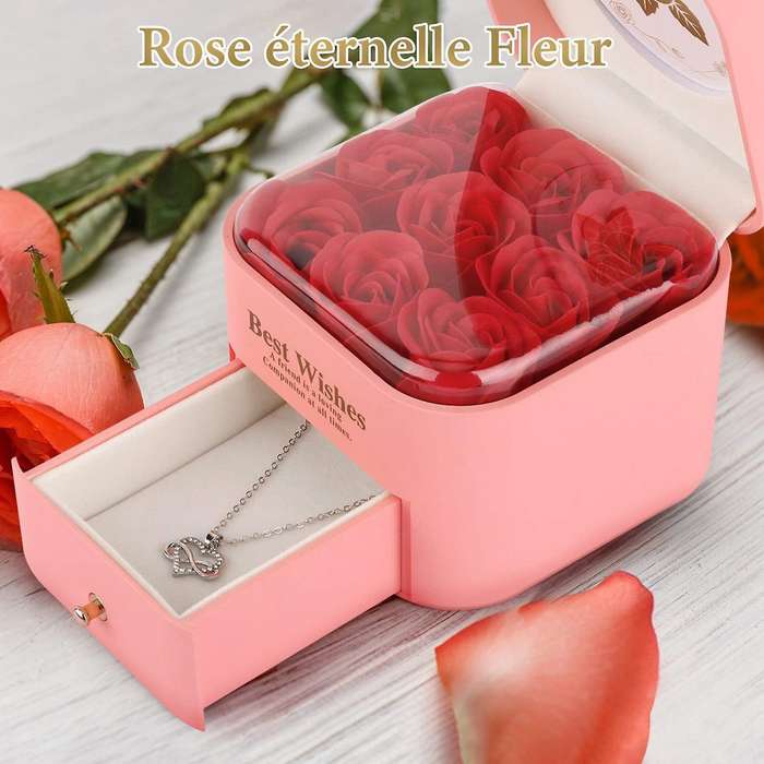 Eternal Rose with Jewelry Box for Women Valentines Day Gifts B
