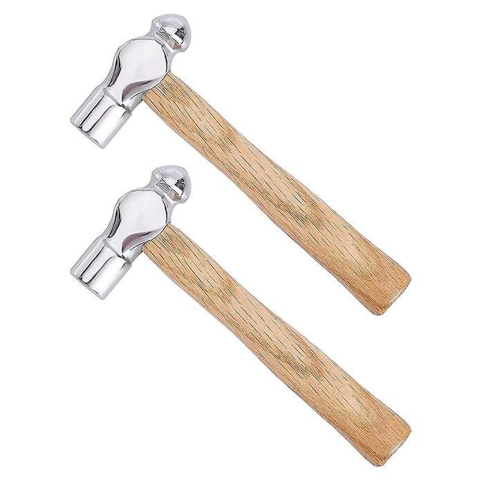 2pcs Ball Peen 4oz Metal Jewelry Hammer Dual-sided 15.5cm/6.1inch