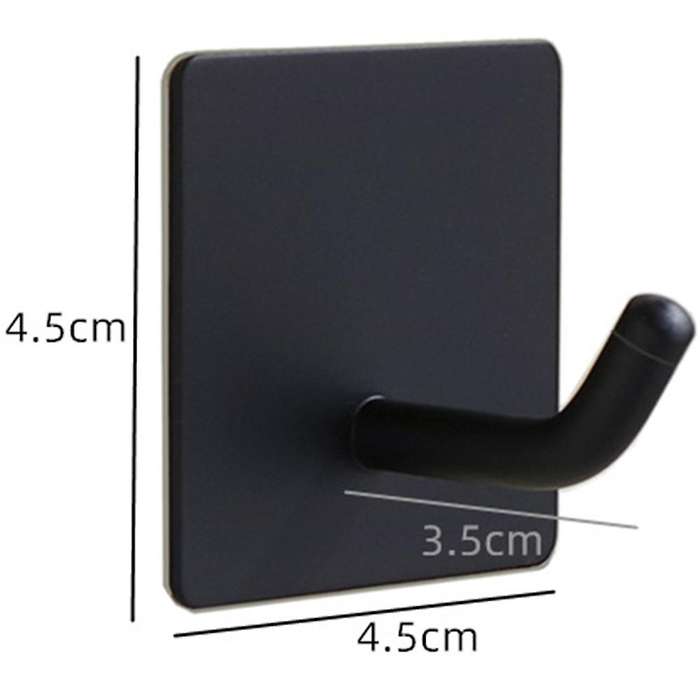 6 Pack Adhesive Hooks for Towel Hooks Black