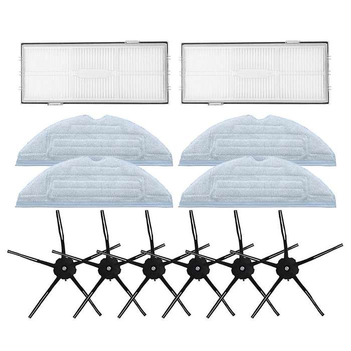 For Roborock S7 T7s T7s Plus ,6 Side Brushes, 4 Mop Cloths, 2 Filters