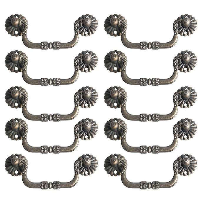 10 Piece Drop Drawer Handles Bronze Dresser Handles for Furniture