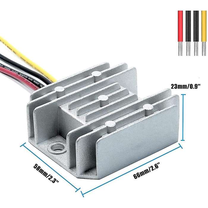 Dc Converter Dc 8v-40v (12v 24v 36v) to 12v 3a 36w for Golf Cart Club