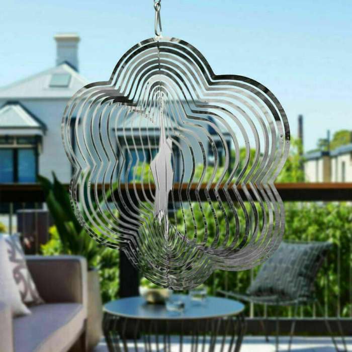 3d Stars Metal Wind Spinner Garden Chimes for Yard Outdoor Decor,a
