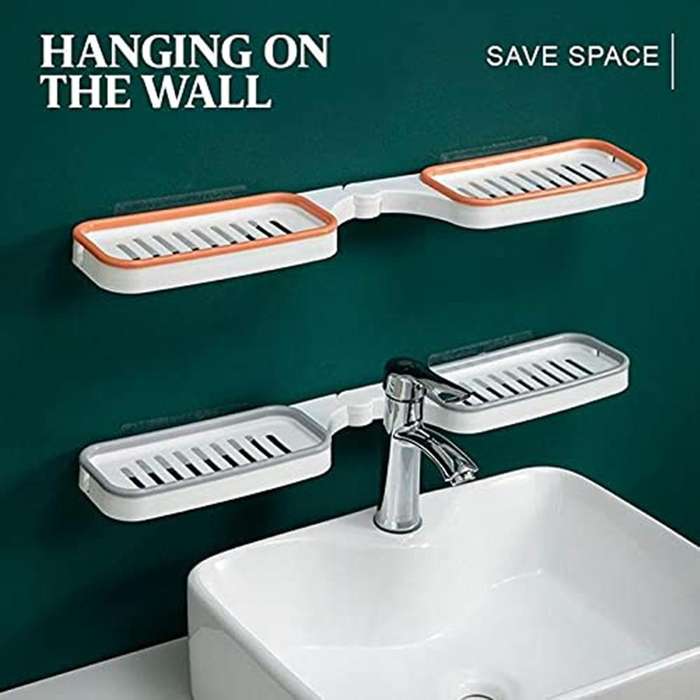 Bathroom Corner Punch-free Rack 180 Degree Rotating Corner Shelf