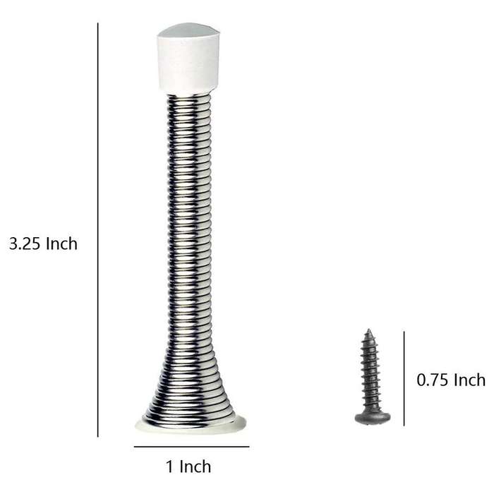Spring Door Stops 3 Flexible Heavy Duty Spring Door Stopper (silver)