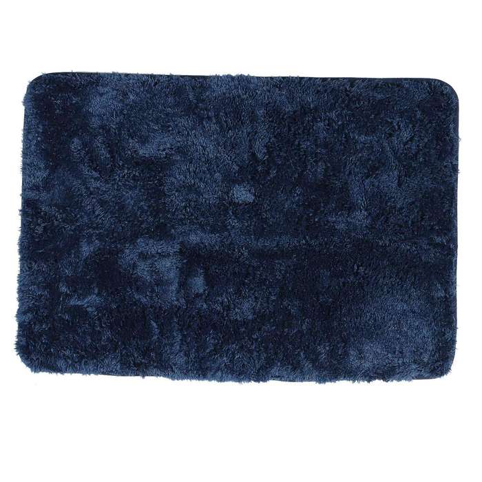 Long Hair Thick Carpet Ins Fresh Bedroom Bedside Blanket,dark Blue