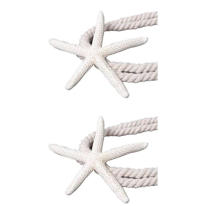 Curtain Tiebacks Natural Starfish for Home Room Window Decor 2pcs