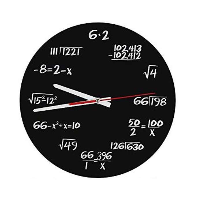 Math Formulas Clock Quiz Clock In Black and White Unique Math