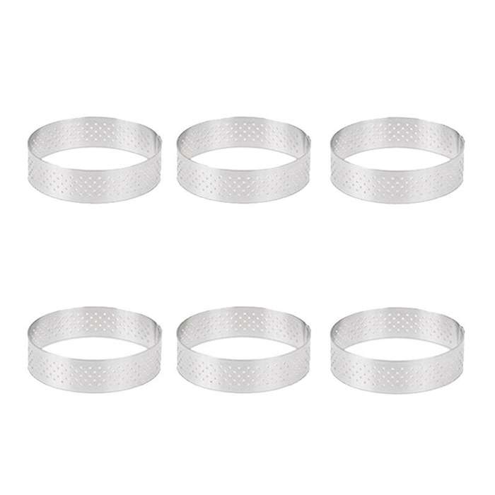 6pcs 6cm Tart Ring Circle Cutter Pie Ring Heat-resistant Mousse Molds