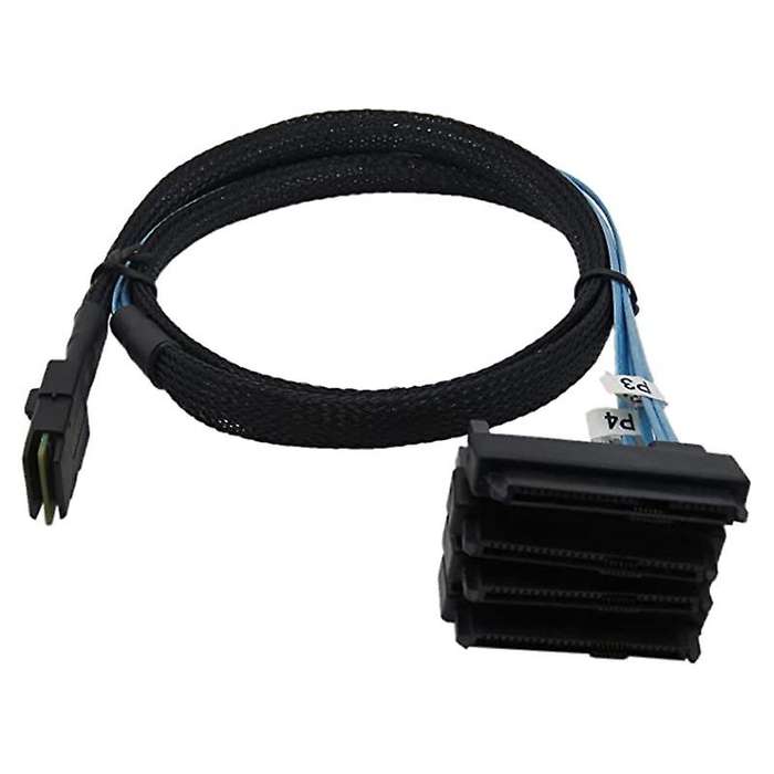 Mini Sas-36p Sff 8087 to 4 Sas 29p Cable 15p Sata Hard Drive Cable 1m