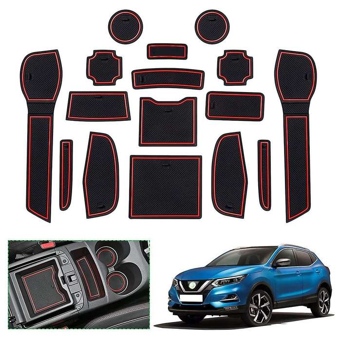 For Nissan Qashqai 2019-2021 Non-slip Mats, Rubber Mats(red)